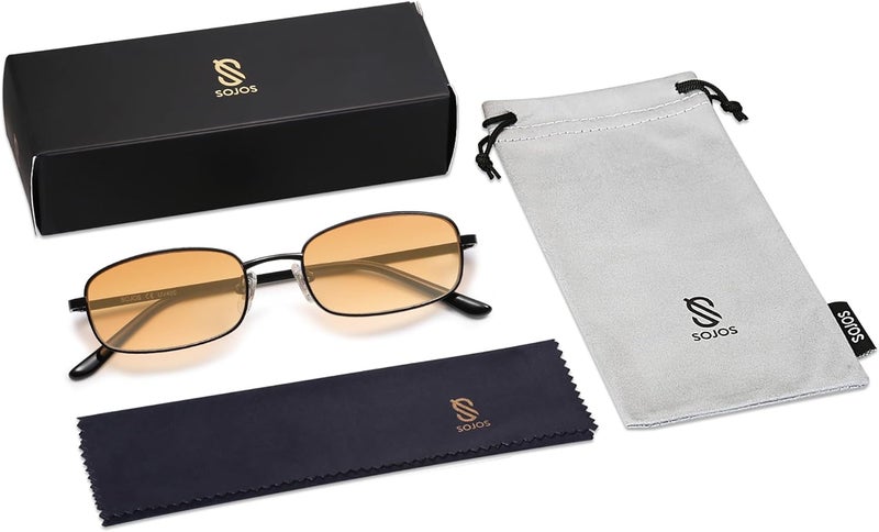 Sojos Small Trendy Rectangle Sunglasses Womens Mens, Retro 80s 90s Y2k Chic Narrow Thin Skinny Sunnies SJ1187 - Image 5